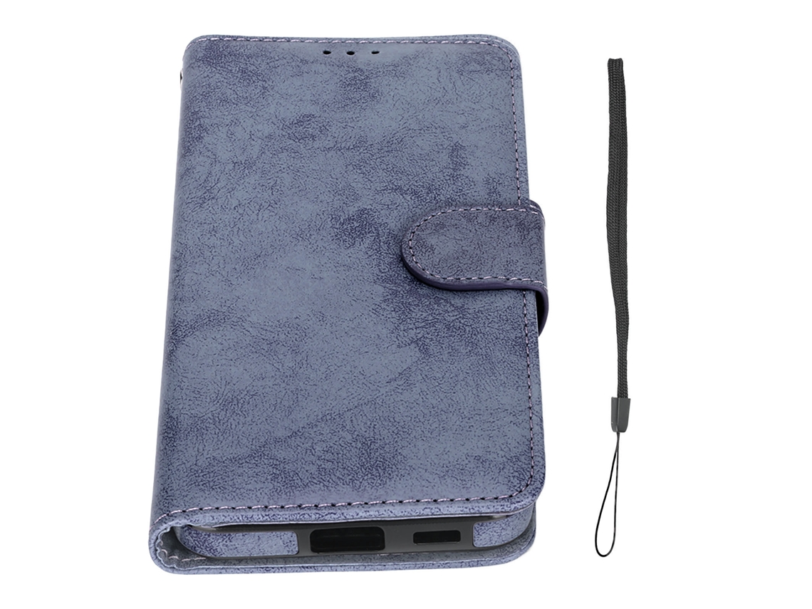 Capa Carteira 2 Em 1 Para Galaxy S22 Plus Couro Pu Tpu Magnética Detachável Flip Cover Azul Escuro