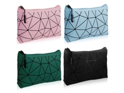 4 Bolsas De Maquillaje Pequeñas Impermeables Para Bolso, Viaje (verde+azul+rosa+negro)