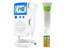 Monitor Fetal Doppler Azul Bluetooth 60ml Gel Batería Alcalina Seguro Mamá Bebé