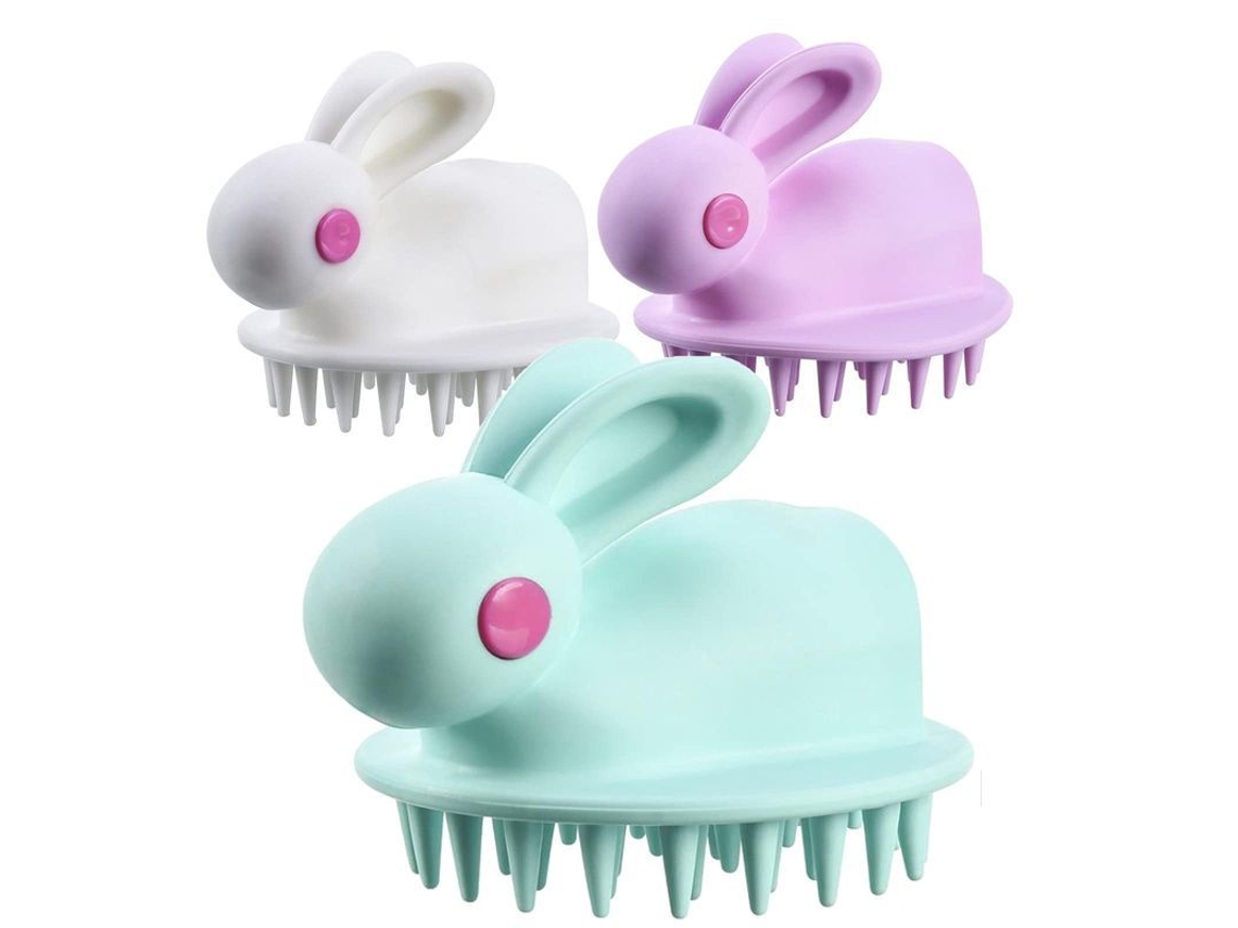 Cepillo Masajeador De Cabello Linjou (3 Unidades) De Silicona Para Masaje Del Cuero Cabelludo