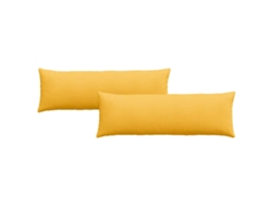 Juego de 2 cojines para sofá, HARLANV1 amarillo claro, tela de 120x40 cm