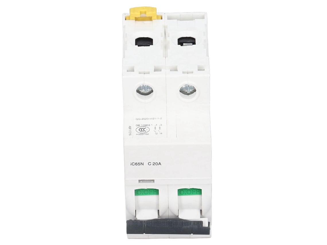 Omni-interruptor De Circuito Miniatura 2p Montaje En Rail Din Bajo Voltaje Protección Contra Sobrecarga 400v 20a