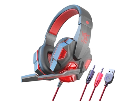 Auriculares con cable SEMD X-Ej001 (Over Ear - Micrófono - Rojo)