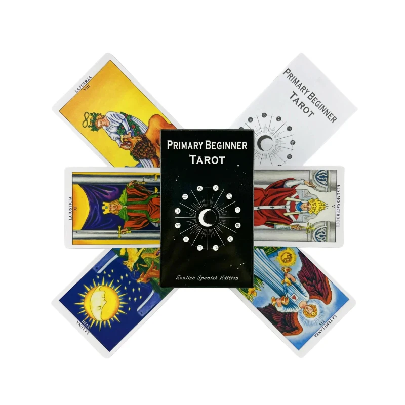Baralho De Tarô Para Iniciantes, 10,3 X 6 Cm (versões Em Inglês E Espanhol), 78 Cartas