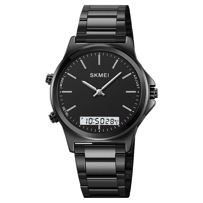 Reloj Cronógrafo Digital Retroiluminado De Triple Zona Horaria (negro) / Reloj Deportivo