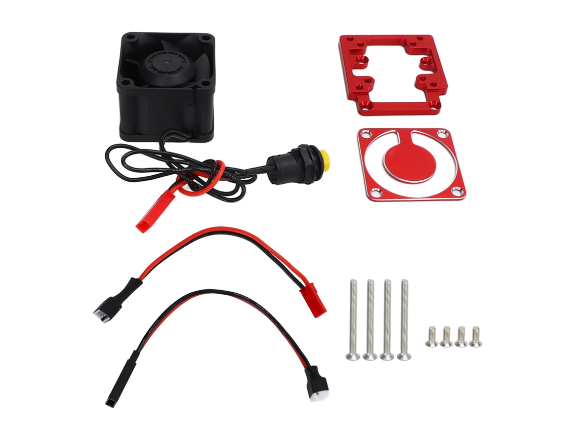 Refrigerador De Motor Rc De Aluminio 4028 De Alta Velocidad Para Traxxas 1/8 4wd Sledge Monster Truck 95076 4 Rojo