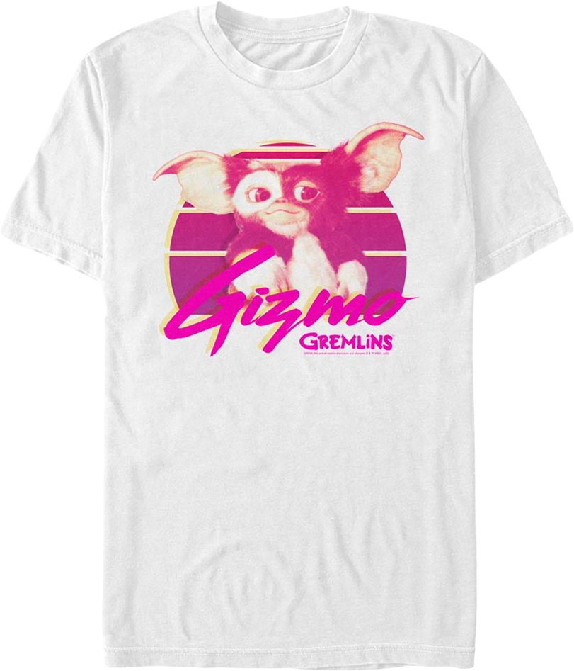 Camiseta Unisexo DEEPSTONE Gizmo Retro Sunset Gremlins Blanco (L)