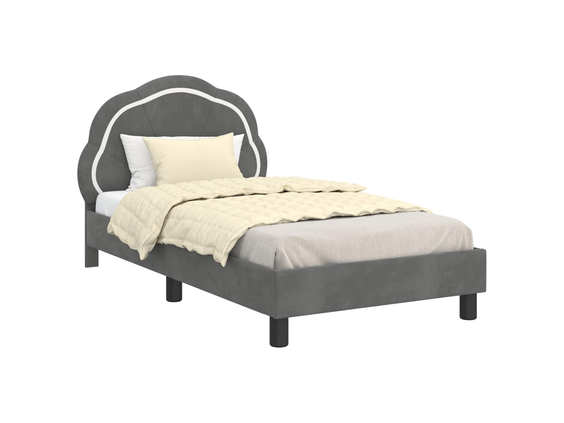 Maison Exclusive - Cama Para Niños Con Cabecero Gris Oscuro 80 X 160 Cm Terciopelo