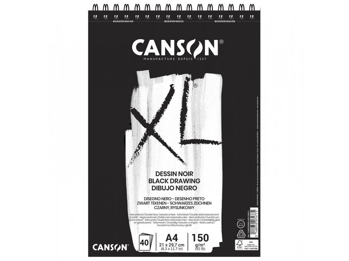 Bloque xl negro 150g 20fls A5