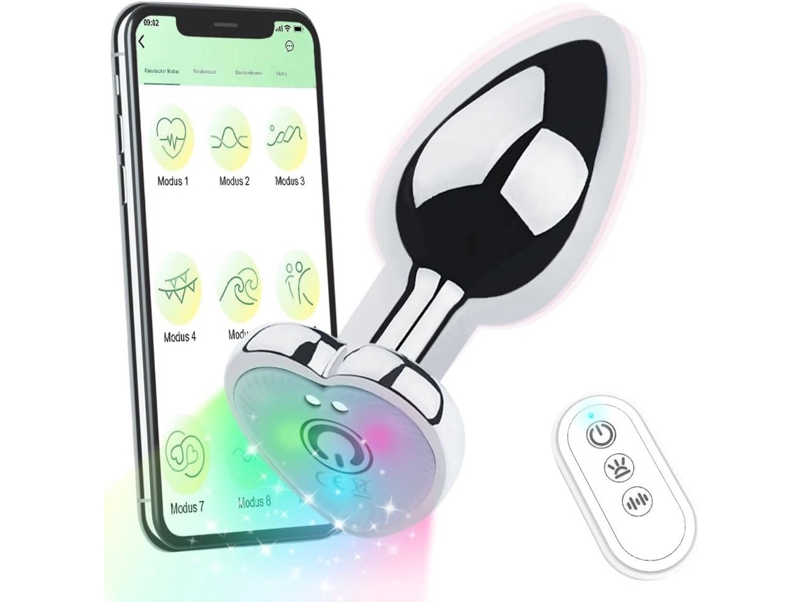 Plug Anal Metal Con App, 10 Modos, Led, Estimulador Próstata