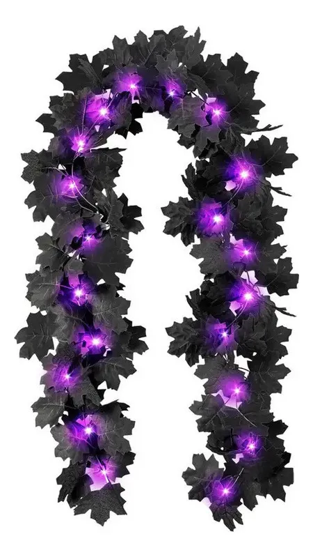 Nueva cadena de luces de 20 flores moradas Vayotoy