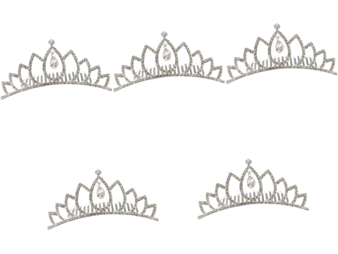 Corona De Boda De 5 Piezas Con Diamantes De Imitación Para Mujer, Tiara Elegante Para Novia, Accesorio Para El Cabello