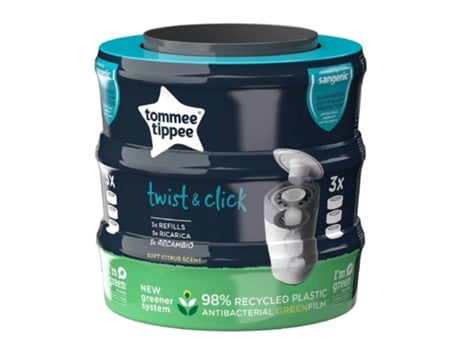 Pack de 3 Recargas para Contenedor de Pañales TOMMEE TIPPEE Sangenic Twist & Click