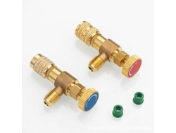 2 Adaptadores De Valvula De Refrigerante R410a R22 Herramienta De Aire Acondicionado 1/4" Seguro Para Hogar
