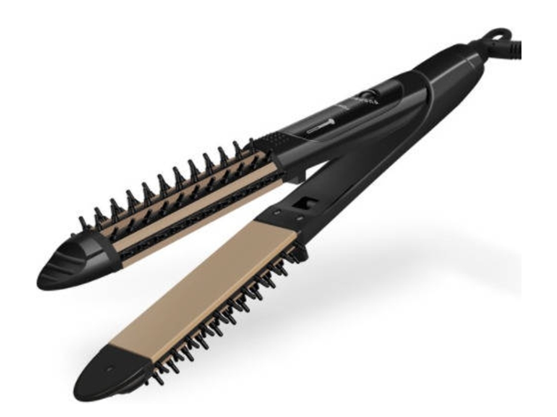 Plancha de pelo 2 en 1 Plancha de pelo con 4 ajustes de temperatura negro YEMAESRE