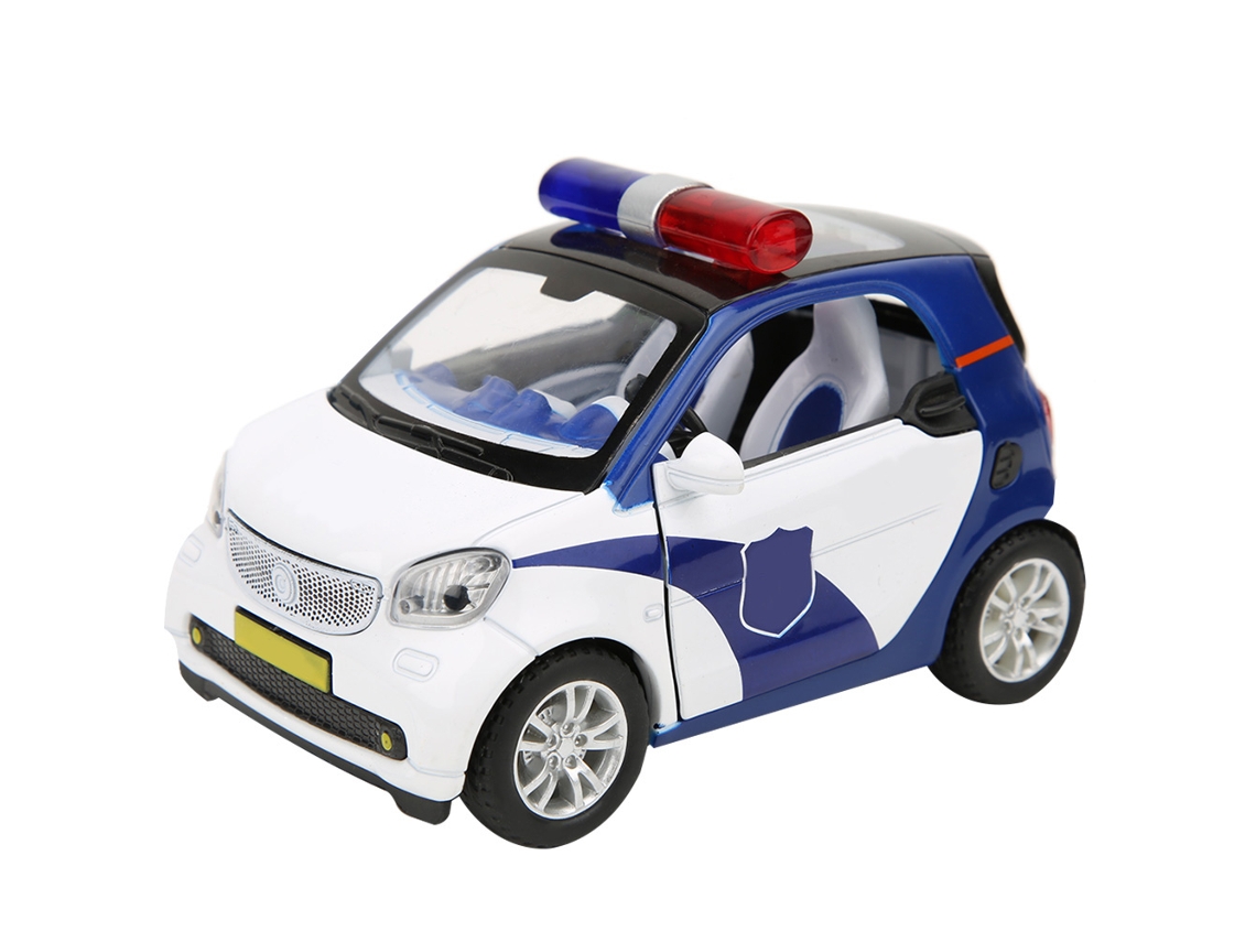Coche De Policía De Juguete Retráctil Con Luces Y Música, Escala 1:24, Kit De Regalo Para Niños.