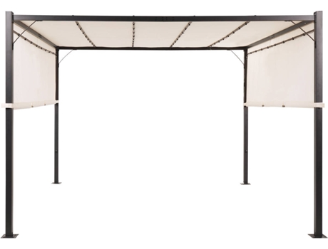 Cenador Led de Metal Poliéster Beige Negro BELIANI Parga 310 cm