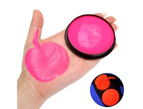 Pintura para rostro y cuerpo Luz negra UV Pintura fluorescente de neón Pintura con brillo a base de agua Pintura para maquillaje Pigmento Hipoalerg...