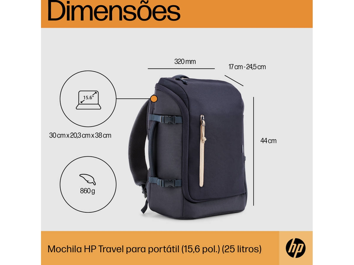 Mochila HP Travel 25L Azul