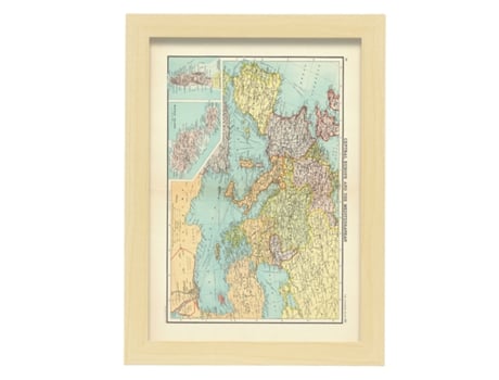 NACNIC Pósters Geográficos En Estilo Vintage. Mapa De Europa Central. Ilustraciones De Antiguos Mapamundis En Tonos Sepia. Tamaño A3, Con Marco Neg...