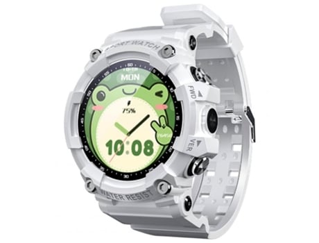 Smartwatch Lokmat Attack3 Sport Bluetooth Llamadas Reproductor de música Monitor de ritmo cardíaco Pantalla táctil blanca