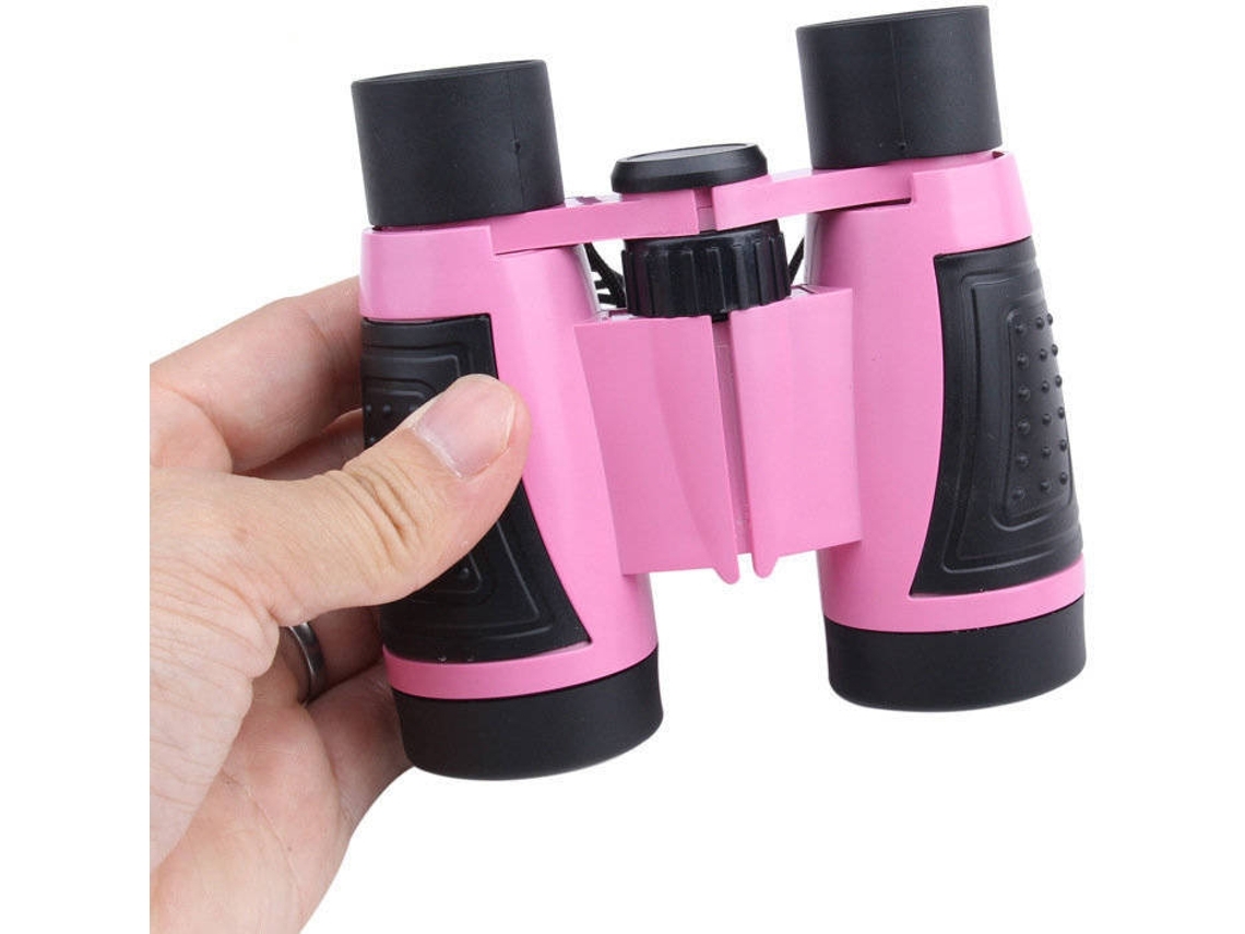 Prismáticos ENKERS para niños a prueba de golpes para niños de 3 a 12 años de alta resolución 10 x 22 para niños-rosa