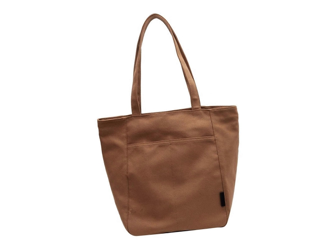 Bolsa de compras de lona reutilizable, bolso de hombro moderno, bolso tote, regalo de San Valentín, color caqui. GOKOCO
