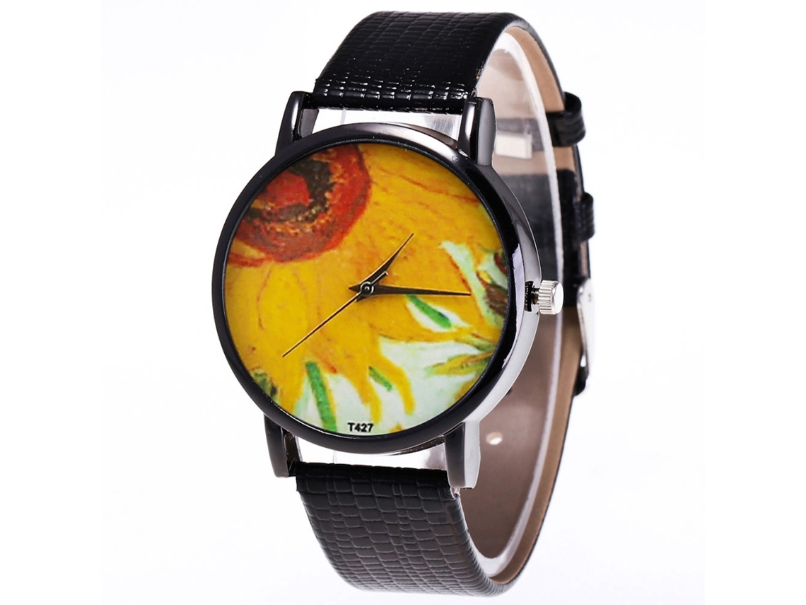 Reloj De Pulsera Casual De Cuarzo Unisex Zhoulianfa Negro Con Correa De Cuero Sintético.