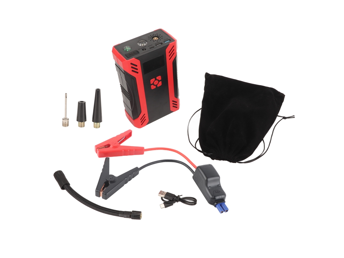 Arrancador portátil para baterías de coche, 2000 A de pico, 15000 mAh, 12 V, con pinza inteligente y luz LED.