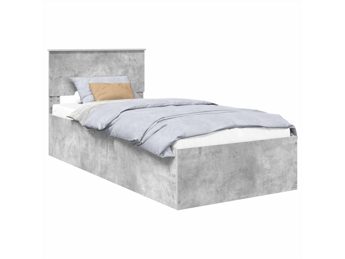 Maison Exclusive - Estructura De Cama Con Cabecera Gris Concreto 100 X 200 Cm