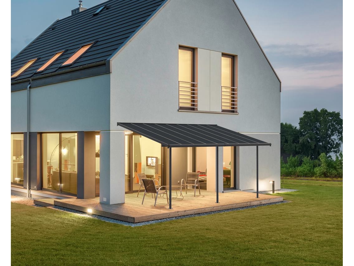 CANOPIA Capri Pérgola Cubierta para Terraza de Aluminio 3X5,6 m Gris