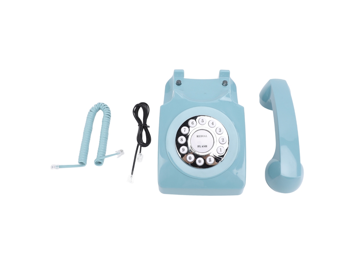 Teléfono Fijo Con Cable, Estilo Retro Clásico Vintage, Con Almacenamiento De Números, Esfera Azul Antigua, Ideal Para El Hogar O La Escuela.