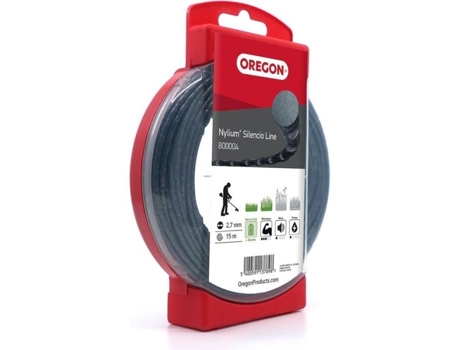 Desbrozadora Redonda Torcida Línea Nylium Silencio Negro Ø2,7Mm/15M Oregon 800004 Bajo Nivel De Ruido Para Comodidad Y Corte