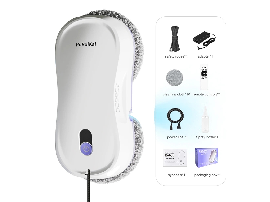 Robot limpiacristales con doble boquilla, control remoto, certificado CE, blanco, UE, sí OEM