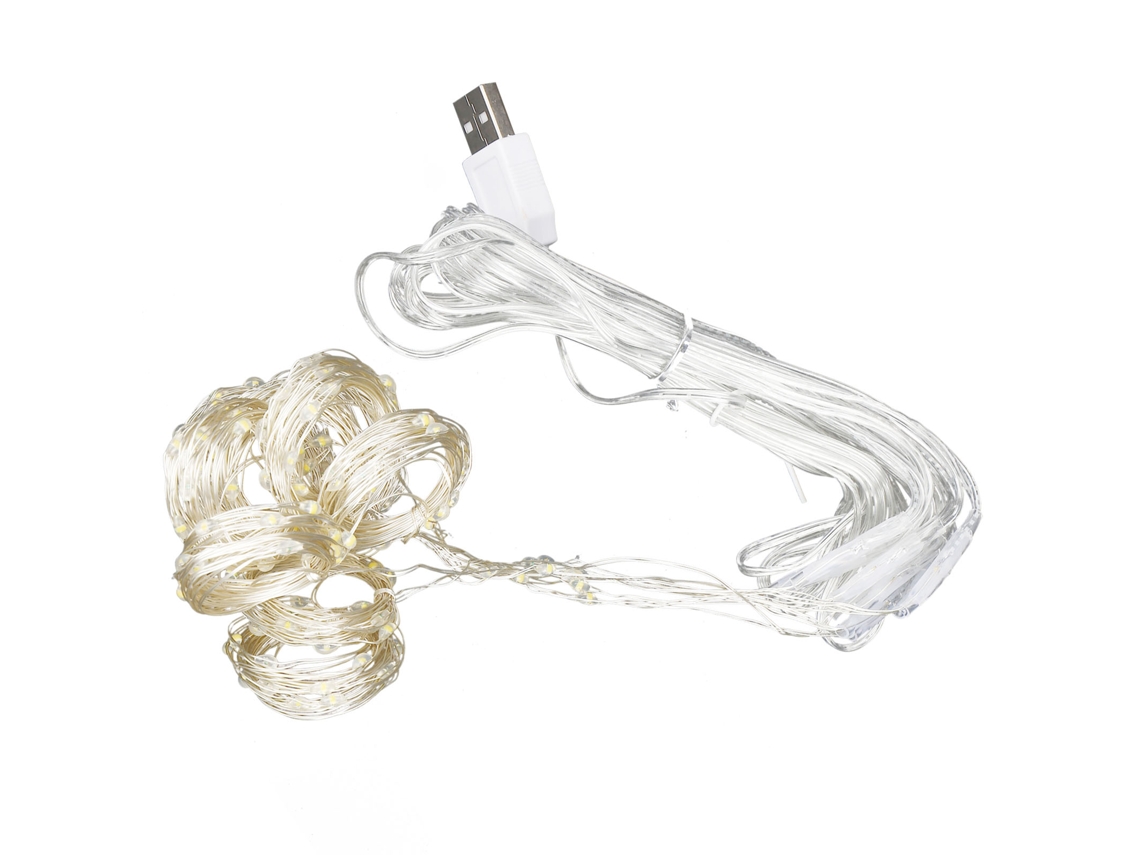 Guirnalda De Luces Led De 3x2 M Con Cable De Cobre Y Conexión Usb Para Decoración Navideña, Fiestas Y Hogar.