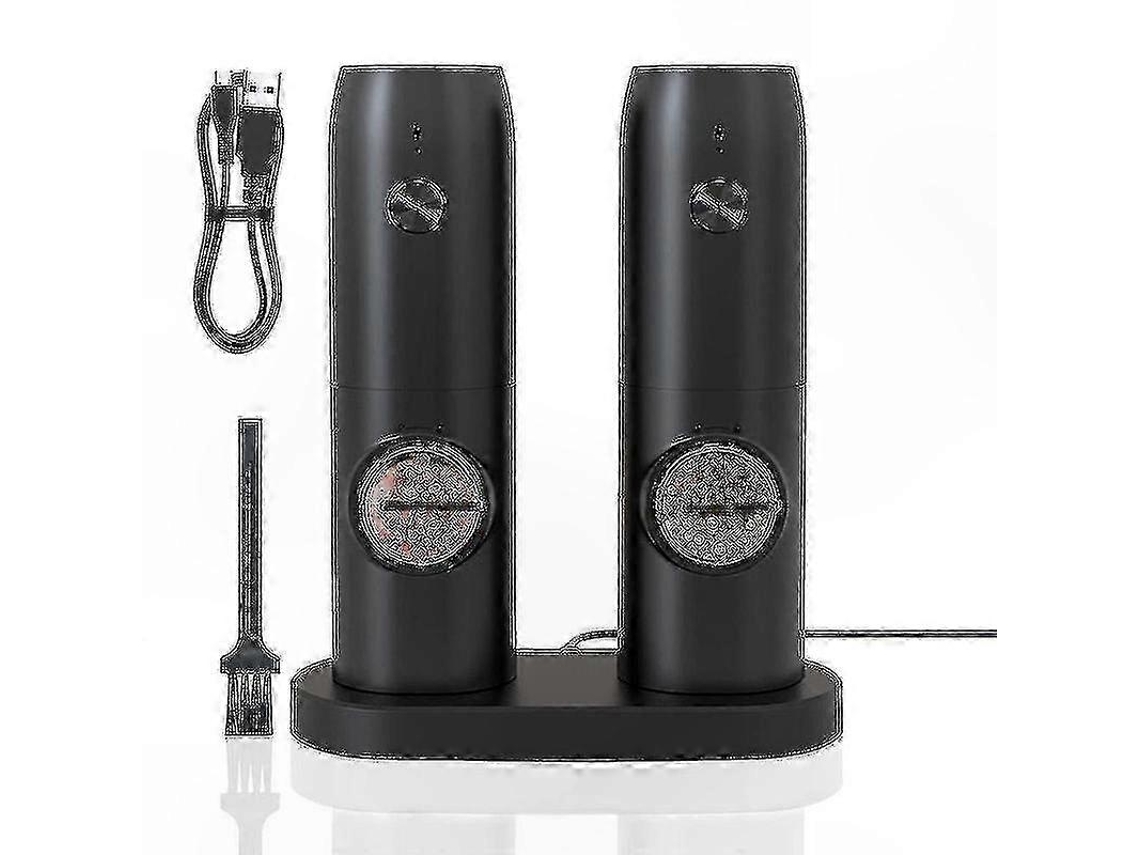Juego de molinillos eléctricos de sal y pimienta, recargables por USB, con molienda ajustable. Nostalgia88