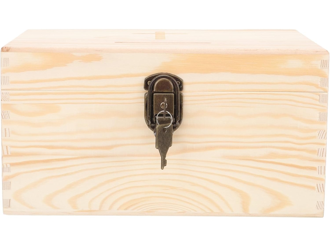 Caja De Donaciones De Madera Con Cerradura, Caja De Recogida 29x20,5x16 Cm
