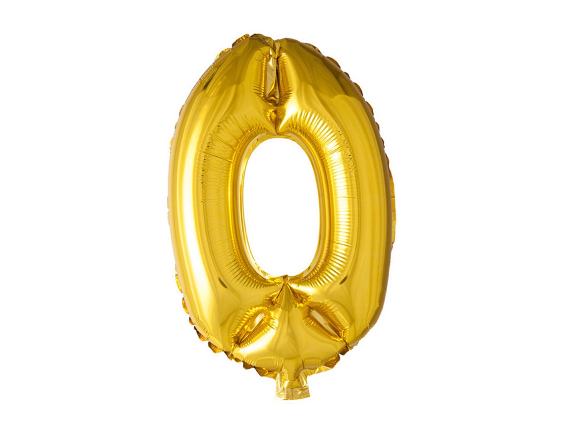Globo WEFIESTA Foil Número 0 Dorado