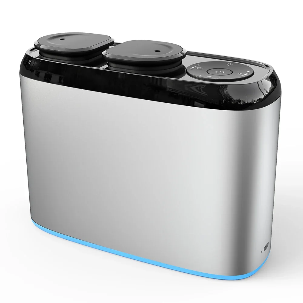 (bluetooth Plateado) Difusor De Aroma De Doble Boquilla, Difusor De Aroma Eléctrico Controlado Por Bluetooth, Ambientador Inteligente