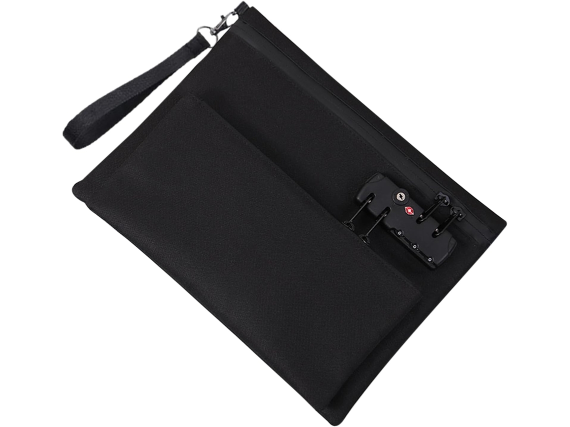 Bolsa De Dinero Con Cierre Seguridad Cremallera Cartera Doble Capa Para Efectivo Pasaportes Documentos Notariados