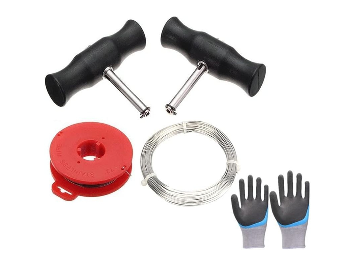 Herramienta De Eliminación De Parabrisas Para Coches Con Cable De Corte Y Mango Universal Incluye Guantes Y Accesorios