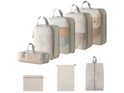 Conjunto De Bolsas Organizadoras Para Malas, Pacote Com 8 Chrui (bege)