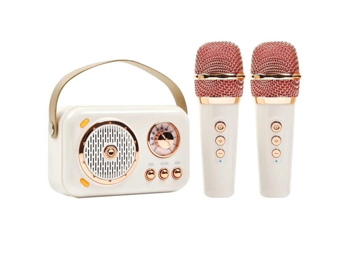 Altavoz Bluetooth portátil con micrófono, altavoz Bluetooth retro con máquina de karaoke para el hogar, para niños, adultos, fiestas, Yizhood