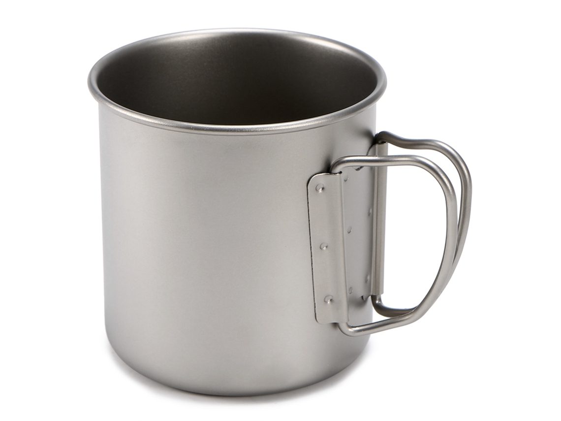 Vaso Portátil Ultraligero De Titanio Con Asa Plegable Para Camping (300 Ml/400 Ml/450 Ml/750 Ml)