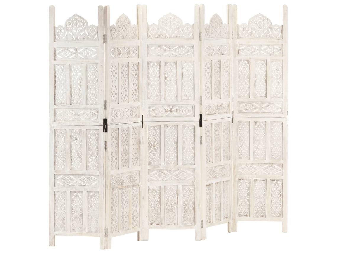 Biombo VIDAXL Blanco Madera (200x165 cm)