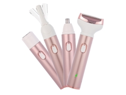 Recortadora eléctrica 4 en 1 para mujer, cuchilla lavable, mango antideslizante, carga USB.