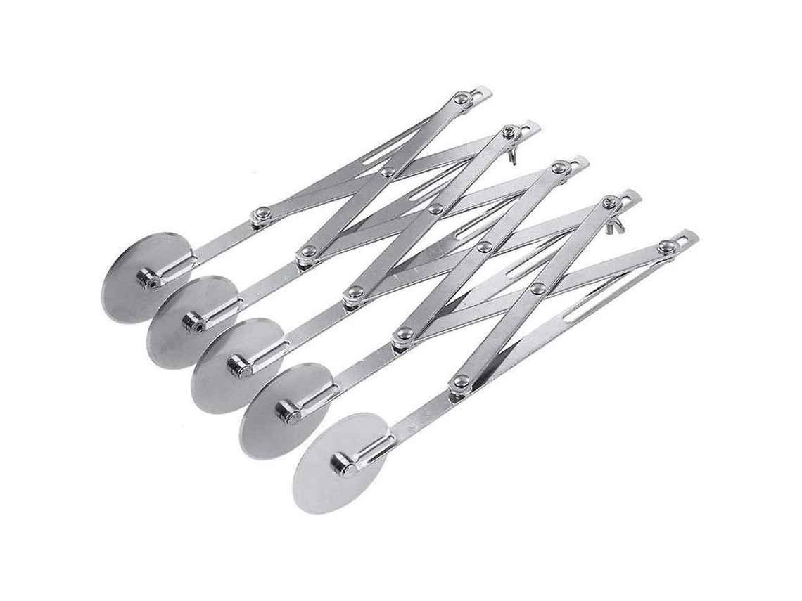 Cortador De Masa Con 5 Ruedas De Acero Inoxidable, Ajustable, Para Pizza, Galletas Y Tartas.