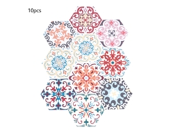 10 Pegatinas Hexagonales Decorativas Para Azulejos, Antideslizantes E Impermeables, Para Paredes Y Suelos.