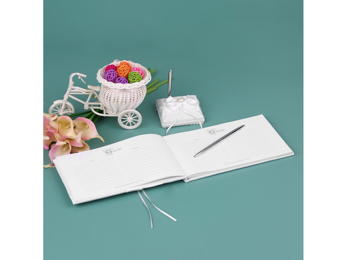 Libro de firmas para bodas con portalápices