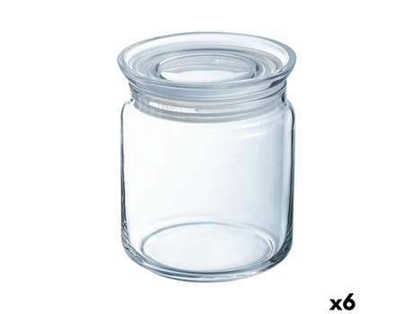 Tarro Luminarc Pav Transparente Silicona Vidrio (1 L) (6 Unidades)